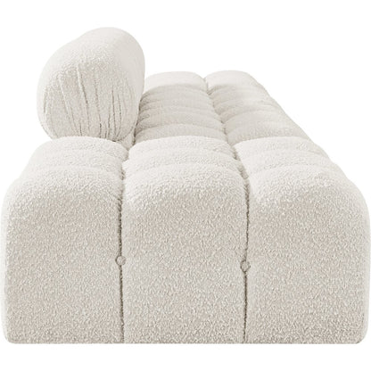 Ames 136" Cream Boucle Fabric Upholstered 4pc. Modular Sofa