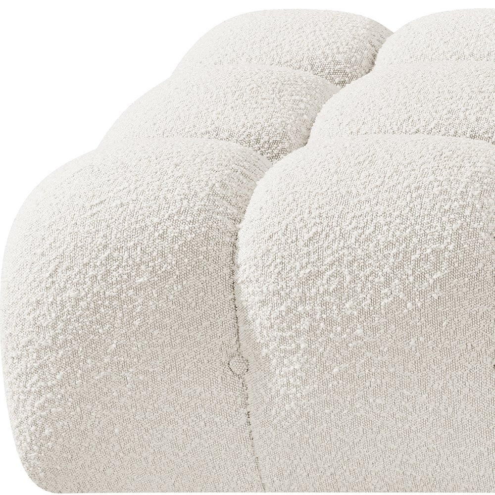 Ames 136" Cream Boucle Fabric Upholstered 4pc. Modular Sofa