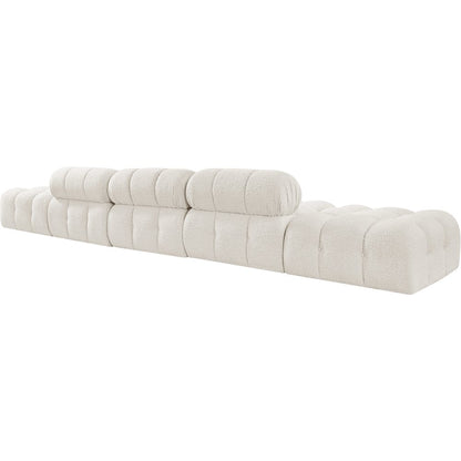 Ames 170" Cream Boucle Fabric Upholstered 5pc. Modular Sofa