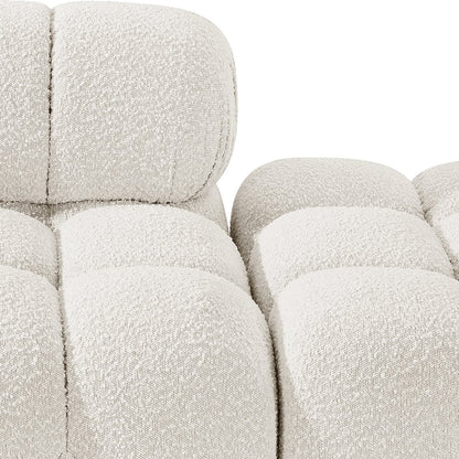 Ames 170" Cream Boucle Fabric Upholstered 5pc. Modular Sofa