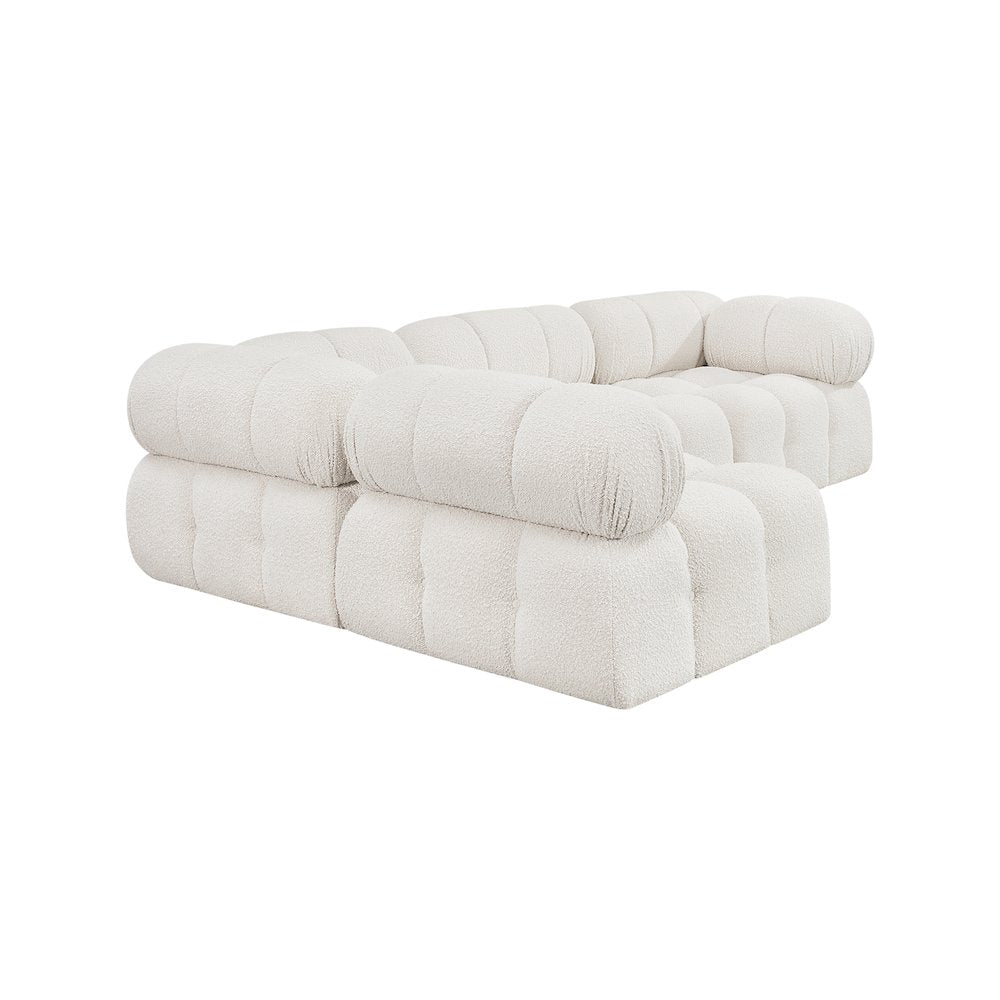 Ames Cream Boucle Fabric Modular Sectional