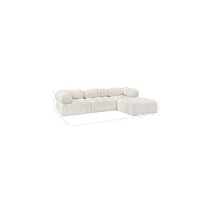 Ames Cream Boucle Fabric Modular Sectional