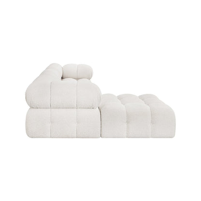 Ames Cream Boucle Fabric Modular Sectional
