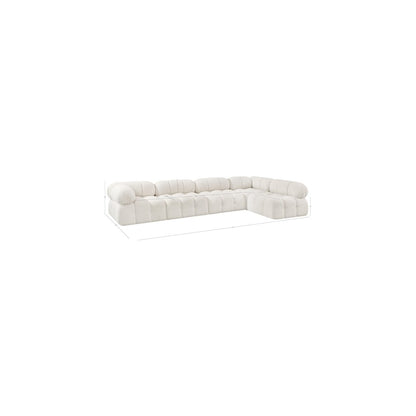 Ames Cream Boucle Fabric Modular Sectional