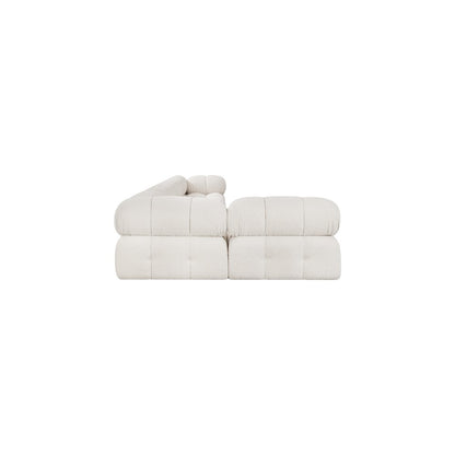 Ames Cream Boucle Fabric Modular Sectional