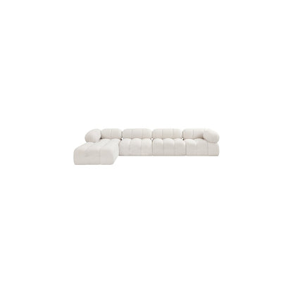 Ames Cream Boucle Fabric Modular Sectional