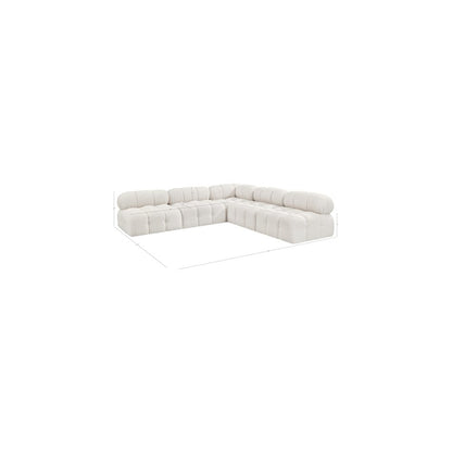 Ames Cream Boucle Fabric Modular Sectional