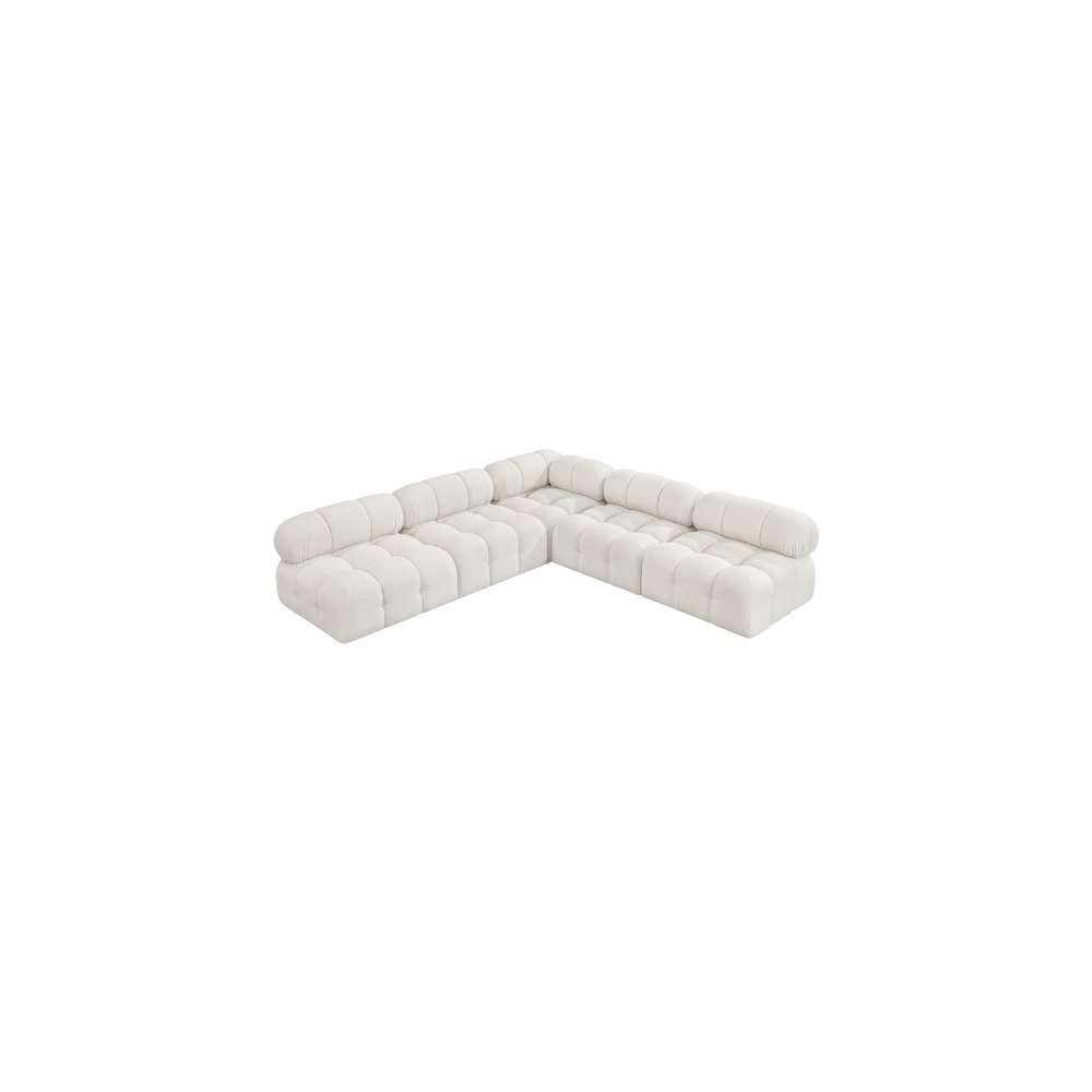 Ames Cream Boucle Fabric Modular Sectional