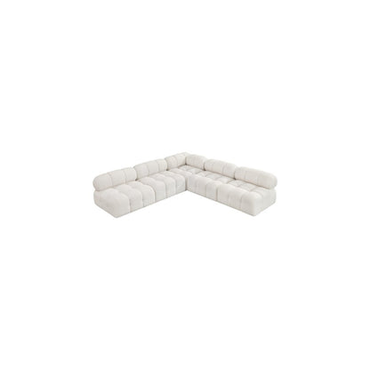 Ames Cream Boucle Fabric Modular Sectional
