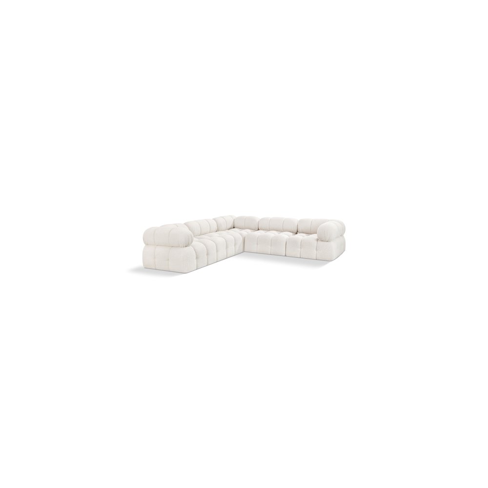 Ames Cream Boucle Fabric Modular Sectional