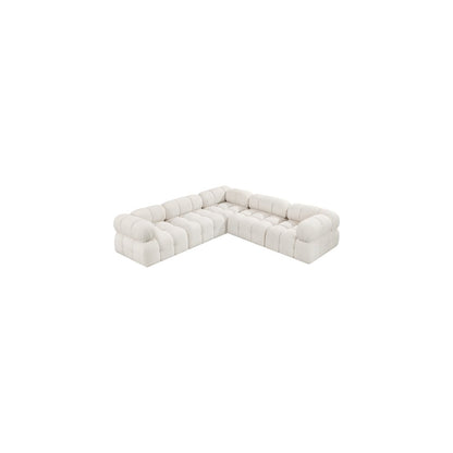 Ames Cream Boucle Fabric Modular Sectional