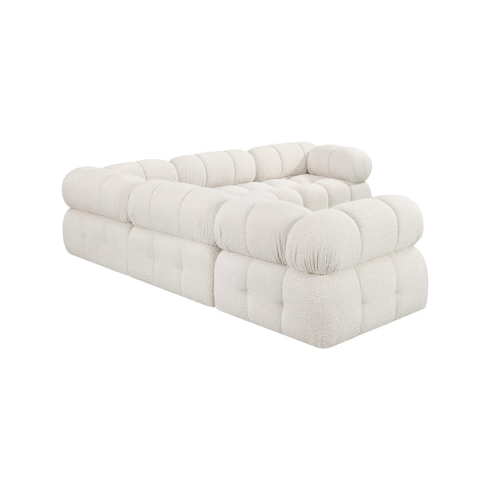 Ames Cream Boucle Fabric Modular Sectional
