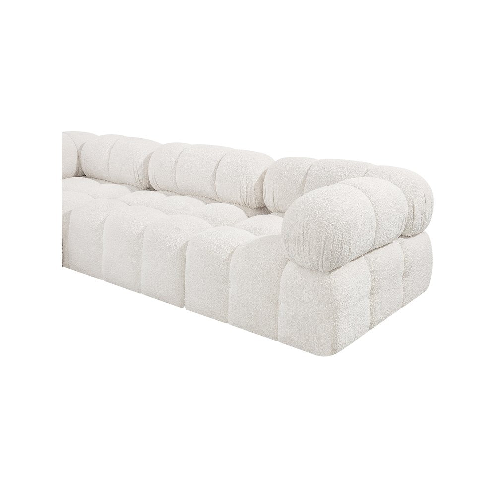 Ames Cream Boucle Fabric Modular Sectional
