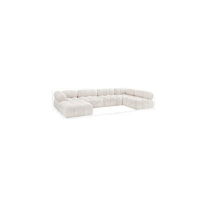 Ames Cream Boucle Fabric Modular Sectional