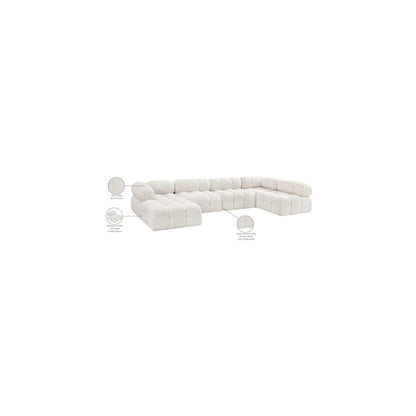 Ames Cream Boucle Fabric Modular Sectional