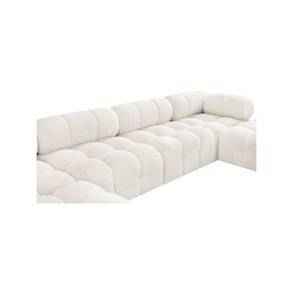 Ames Cream Boucle Fabric Modular Sectional
