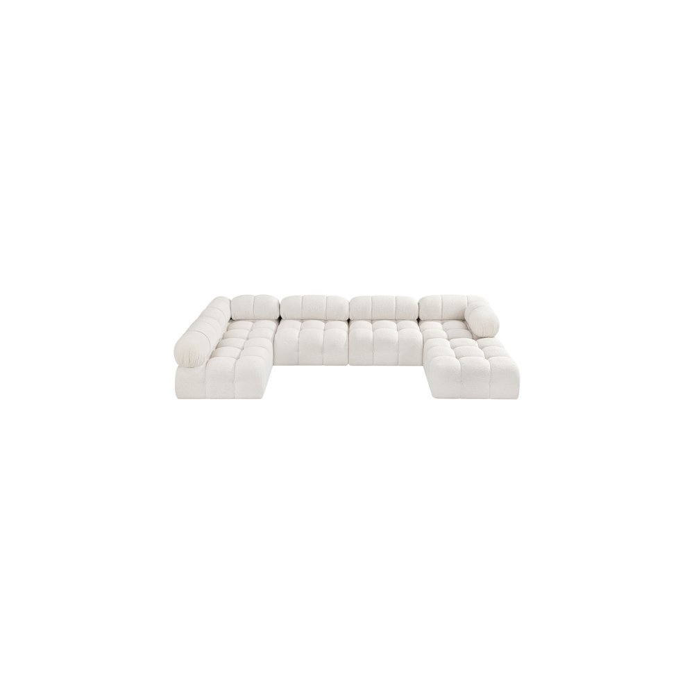 Ames Cream Boucle Fabric Modular Sectional