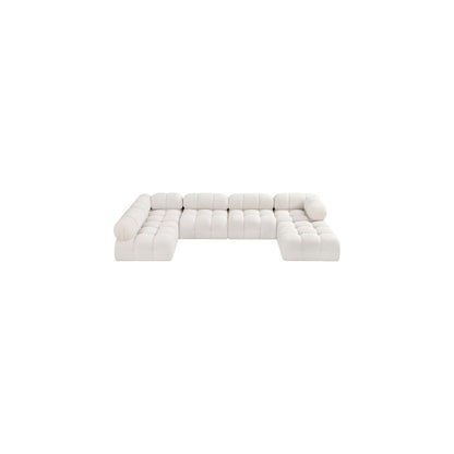 Ames Cream Boucle Fabric Modular Sectional