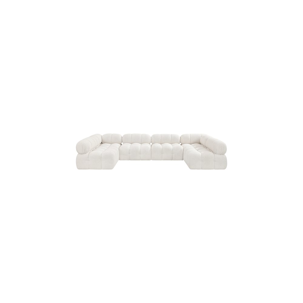 Ames Cream Boucle Fabric Modular Sectional