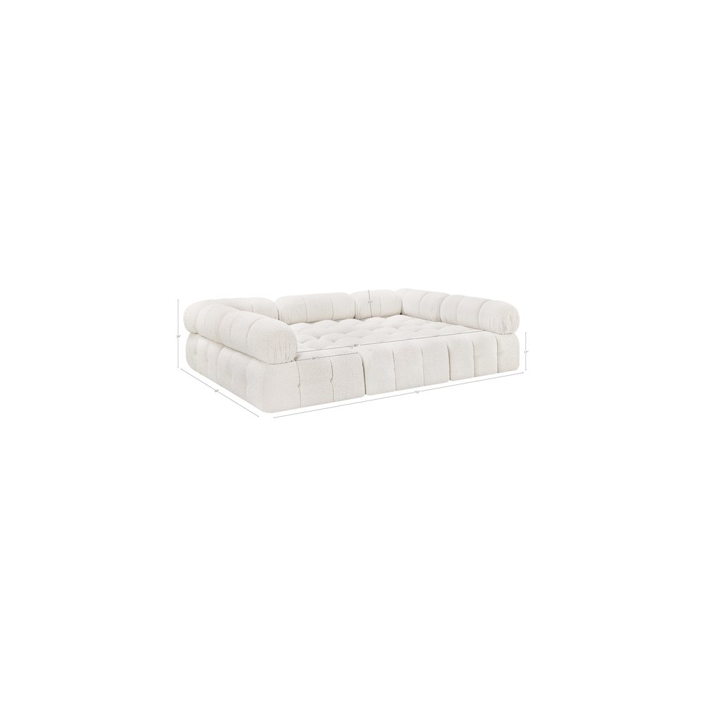 Ames Cream Boucle Fabric Modular Sectional