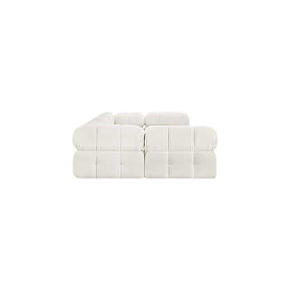Ames Cream Boucle Fabric Modular Sectional