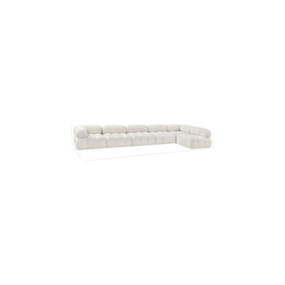 Ames Cream Boucle Fabric Modular Sectional