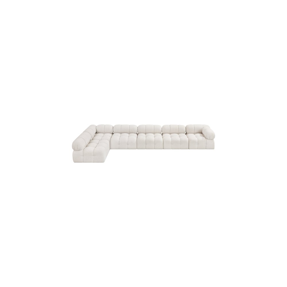 Ames Cream Boucle Fabric Modular Sectional