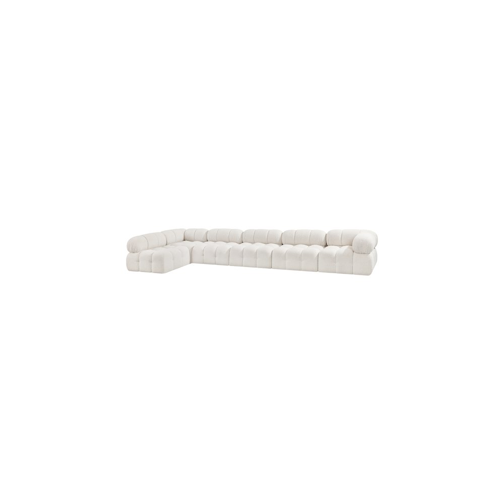 Ames Cream Boucle Fabric Modular Sectional