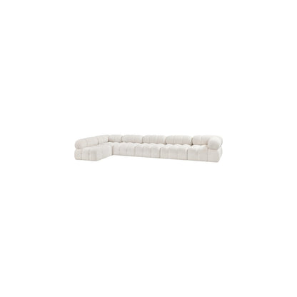 Ames Cream Boucle Fabric Modular Sectional