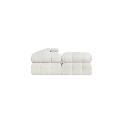 Ames Cream Boucle Fabric Modular Sectional