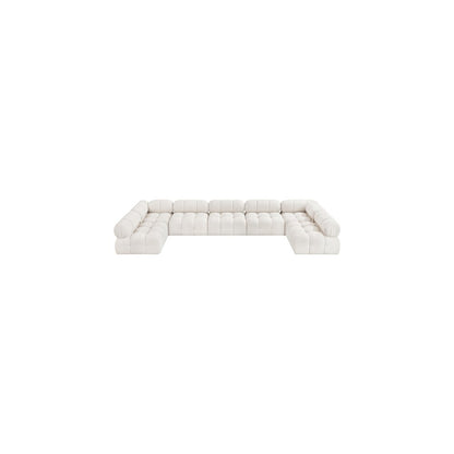 Ames Cream Boucle Fabric Modular Sectional