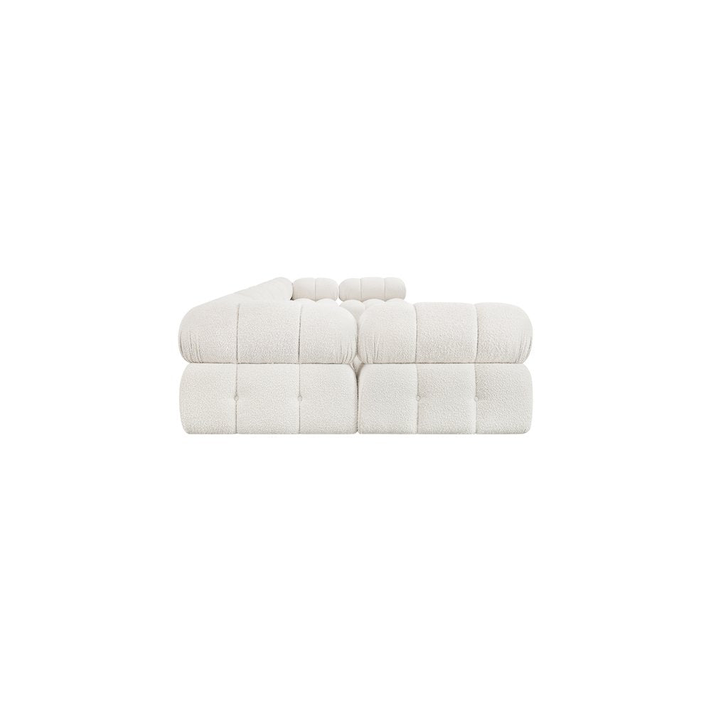 Ames Cream Boucle Fabric Modular Sectional