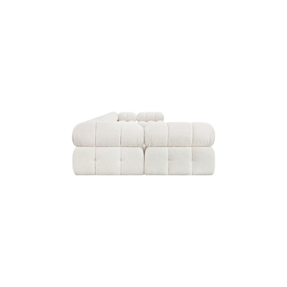 Ames Cream Boucle Fabric Modular Sectional