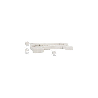 Ames Cream Boucle Fabric Modular Sectional