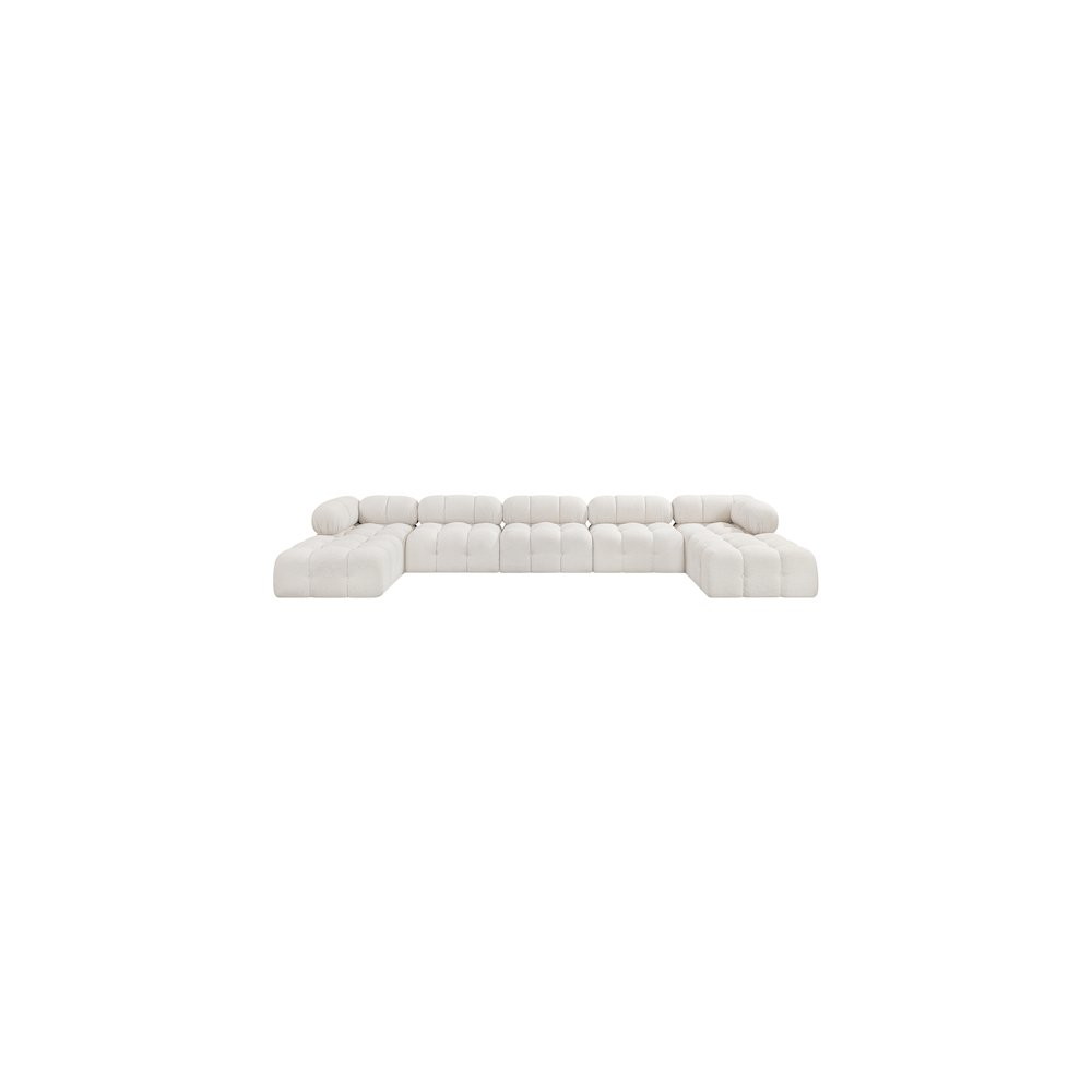 Ames Cream Boucle Fabric Modular Sectional