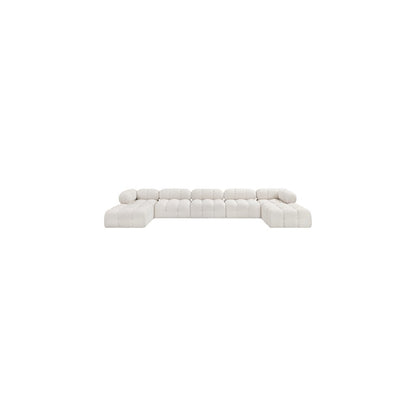 Ames Cream Boucle Fabric Modular Sectional