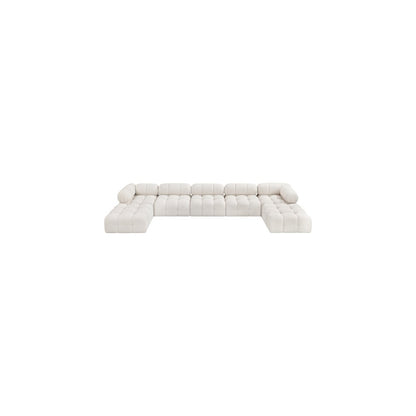 Ames Cream Boucle Fabric Modular Sectional