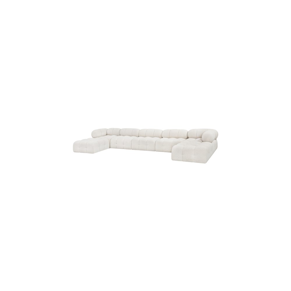 Ames Cream Boucle Fabric Modular Sectional