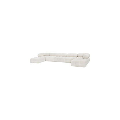 Ames Cream Boucle Fabric Modular Sectional