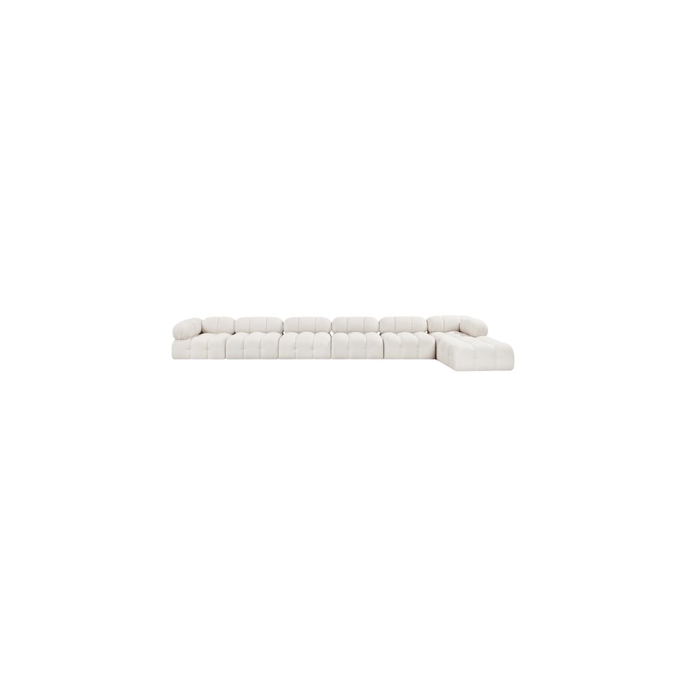 Ames Cream Boucle Fabric Modular Sectional