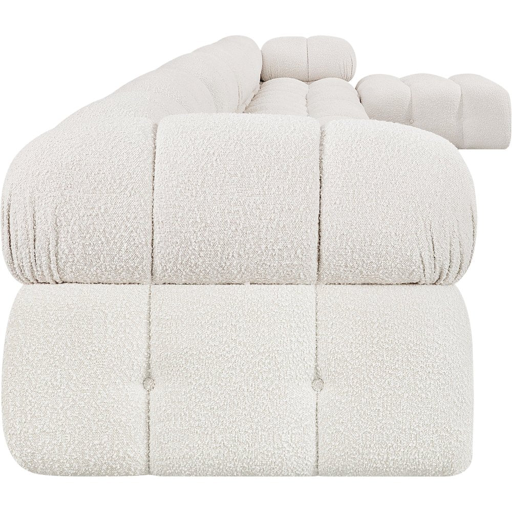 Ames Cream Boucle Fabric Modular Sectional