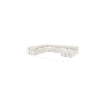 Ames Cream Boucle Fabric Modular Sectional