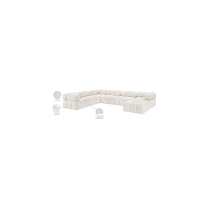 Ames Cream Boucle Fabric Modular Sectional