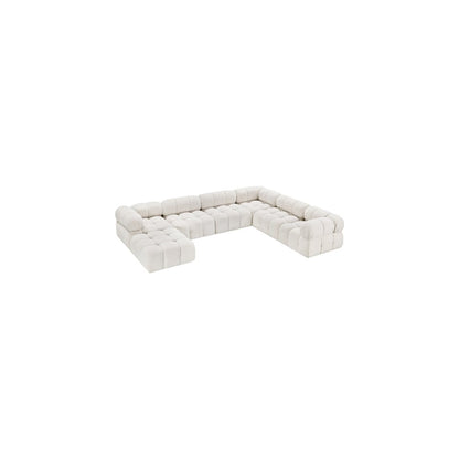Ames Cream Boucle Fabric Modular Sectional