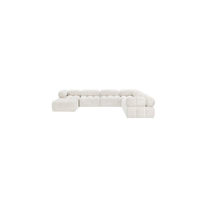 Ames Cream Boucle Fabric Modular Sectional
