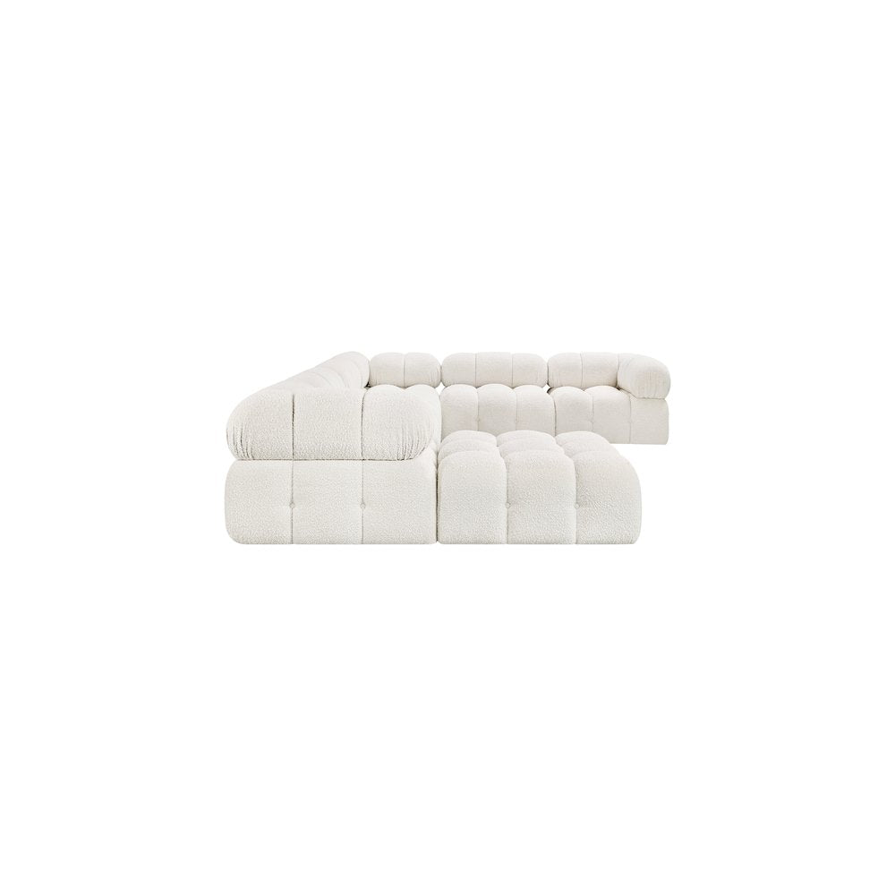 Ames Cream Boucle Fabric Modular Sectional