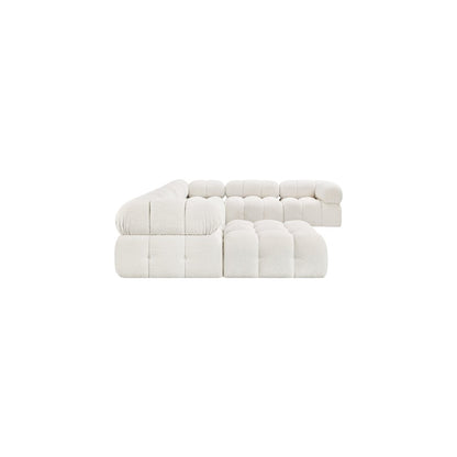 Ames Cream Boucle Fabric Modular Sectional