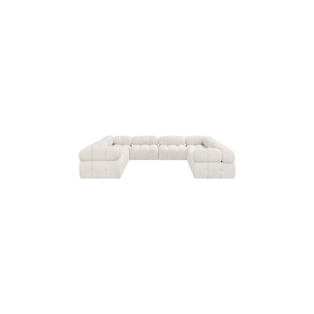 Ames Cream Boucle Fabric Modular Sectional