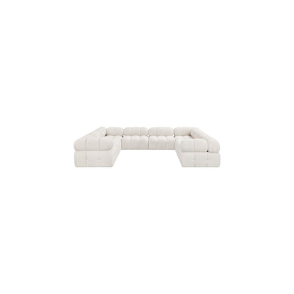 Ames Cream Boucle Fabric Modular Sectional