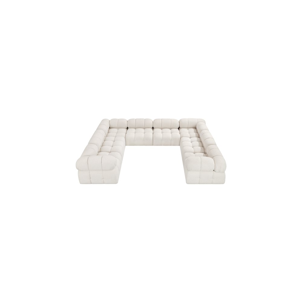 Ames Cream Boucle Fabric Modular Sectional